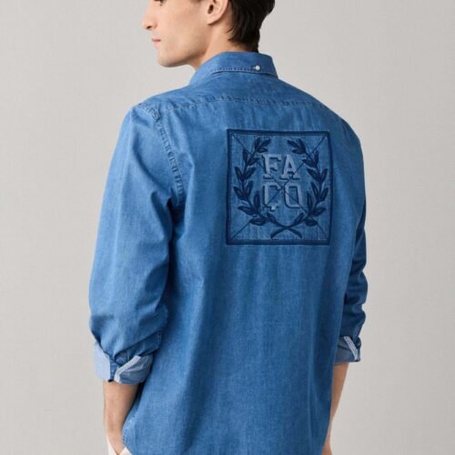 Façonnable FAÇONNABLE SHIRT CLBD BCK PATCH CREST - Shirt - chambray blue