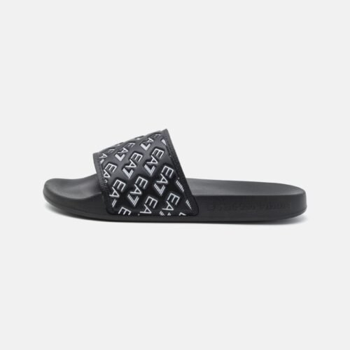 EA7 Emporio Armani WATER SPORTS ALL OVER SLIPPER UNISEX - Pool slides - full black/white