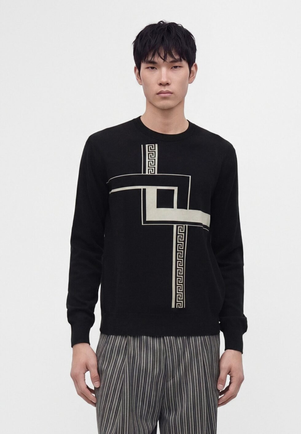 Versace GRECA INCROCIO KNOT - Jumper - black
