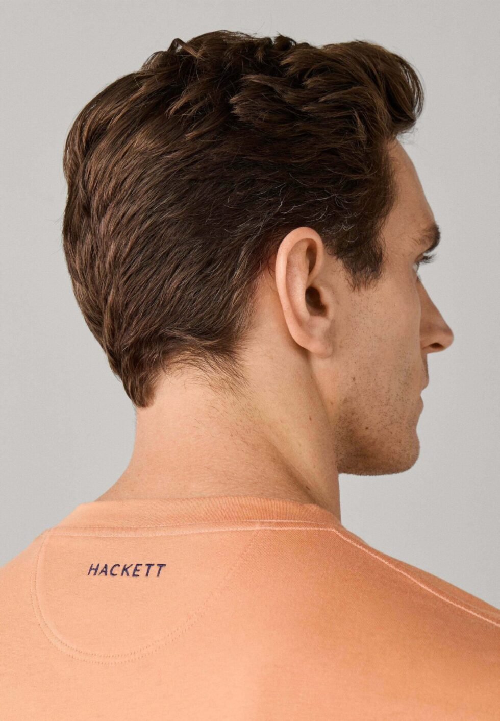 HACKETT LONDON BASIC T-SHIRT SS LOGO TEE - Basic T-shirt - soft orange