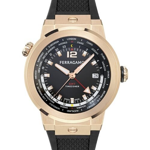 FERRAGAMO F-80 GMT WORLDTIME - Watch - black