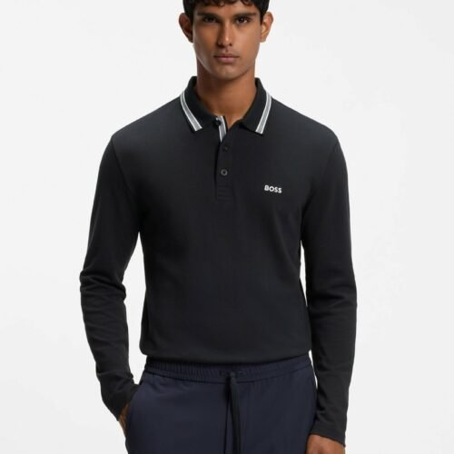 BOSS PLISY - Long-sleeved top - dark blue two