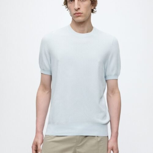 BOSS LARUSO - Basic T-shirt - open blue