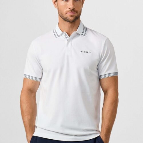 HACKETT LONDON POLO SHIRT HS MICRO TIP POLO - Polo shirt - optic white