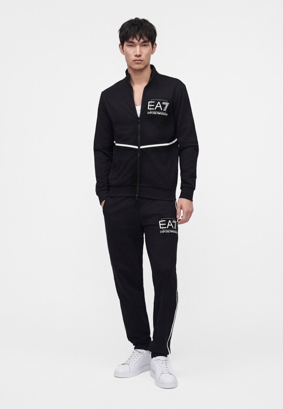 EA7 Emporio Armani TRAIN VISIBILITY SET - Tracksuit - black/white
