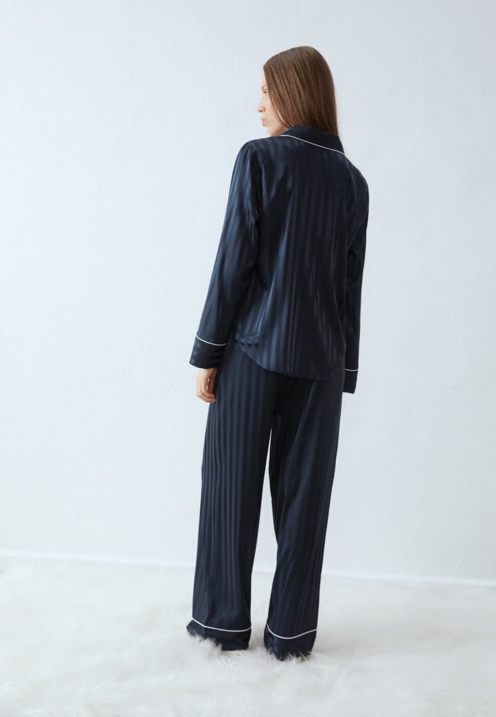 Anna Field by Zalando TONAL STRIPE SATIN SET - Pyjamas - dark blue