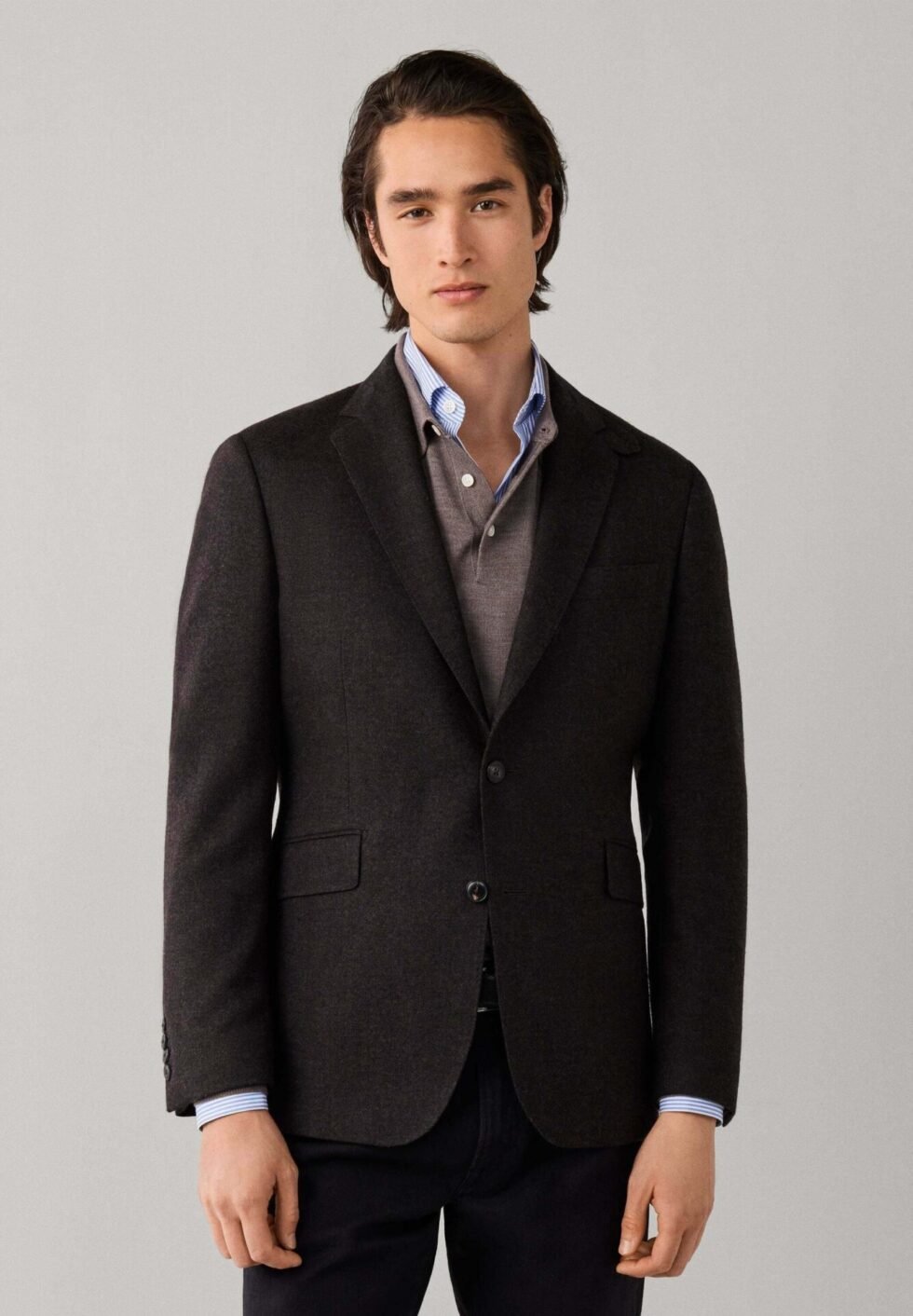 Hackett London Blazer jacket - ebony brown