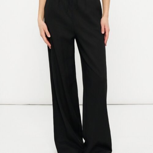 Anna Field by Zalando LOOSE LINEN MIX TROUSER - Trousers - black