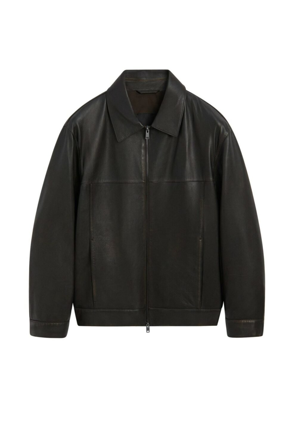Massimo Dutti Leather jacket - dark brown
