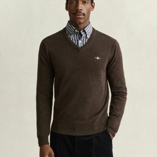 GANT Jumper - dark brown melange