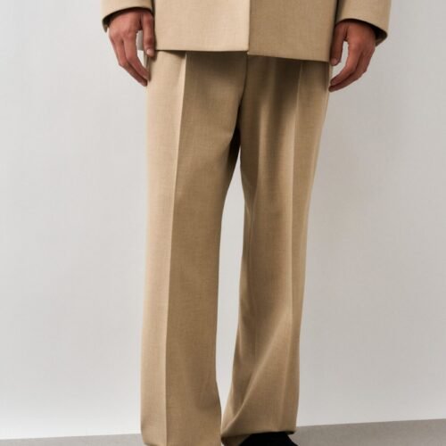 BOSS PAT PLEATED TROUSERS - Trousers - sand beige