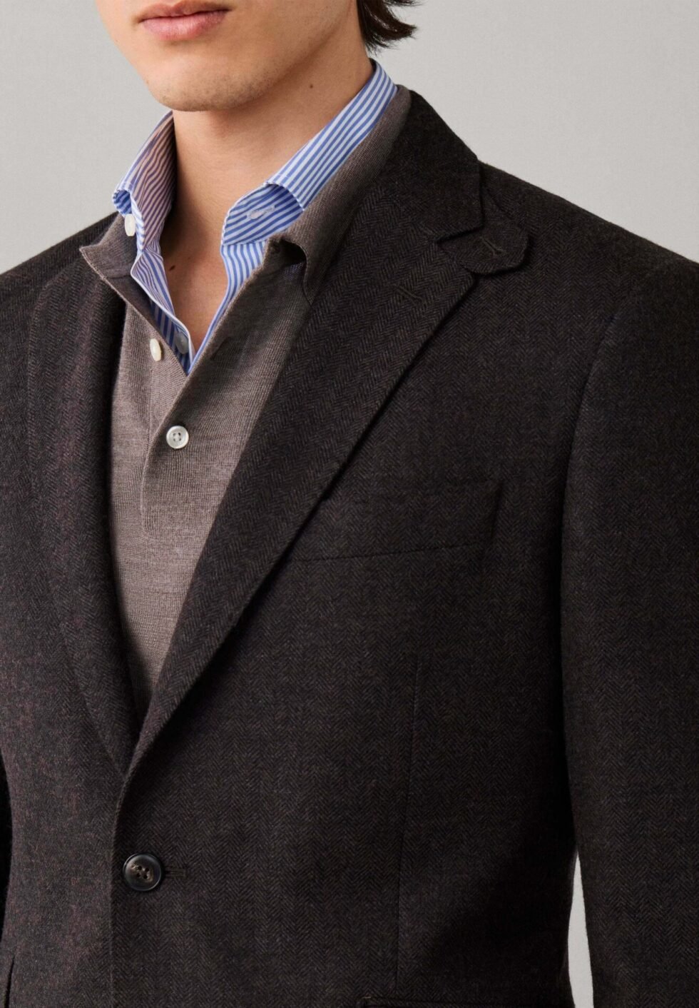 Hackett London Blazer jacket - ebony brown