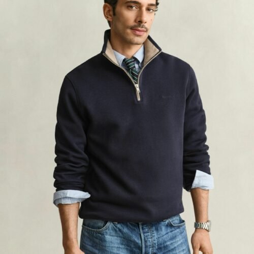GANT SACKER HALF-ZIP - Jumper - evening blue