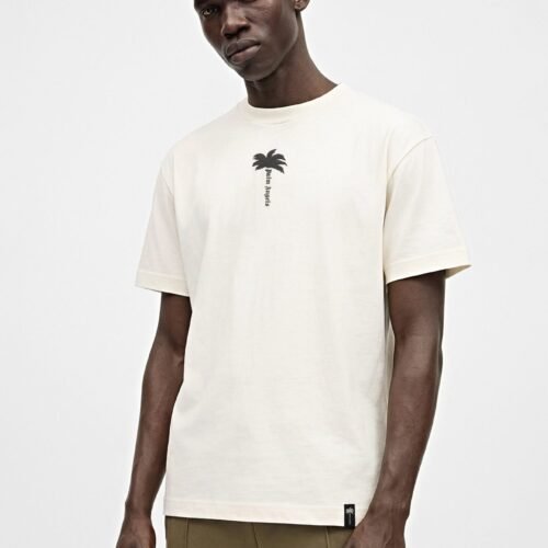 Palm Angels PALM TREE REGULAR TEE - Basic T-shirt - off-white/black