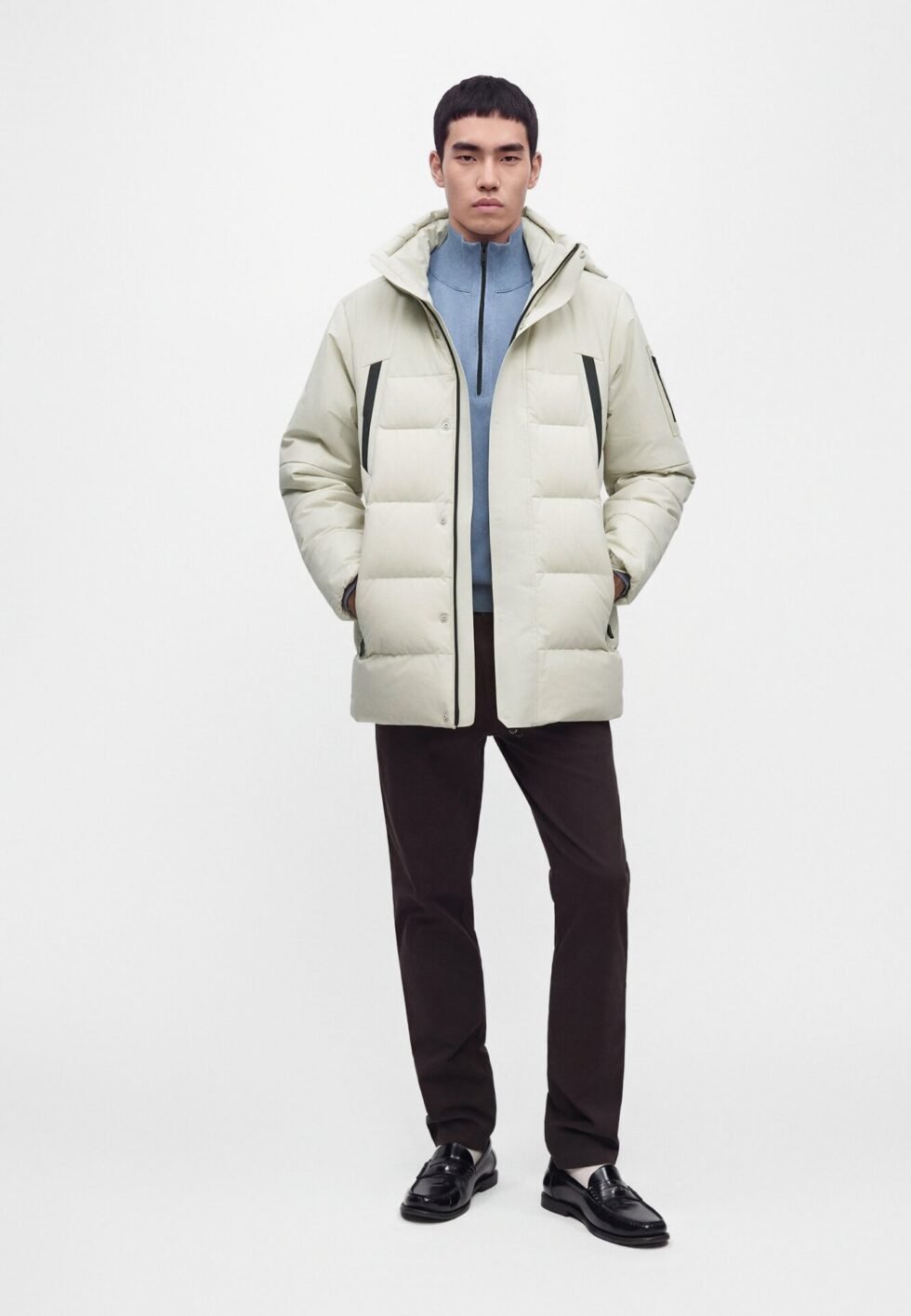 BOSS Down coat - light beige