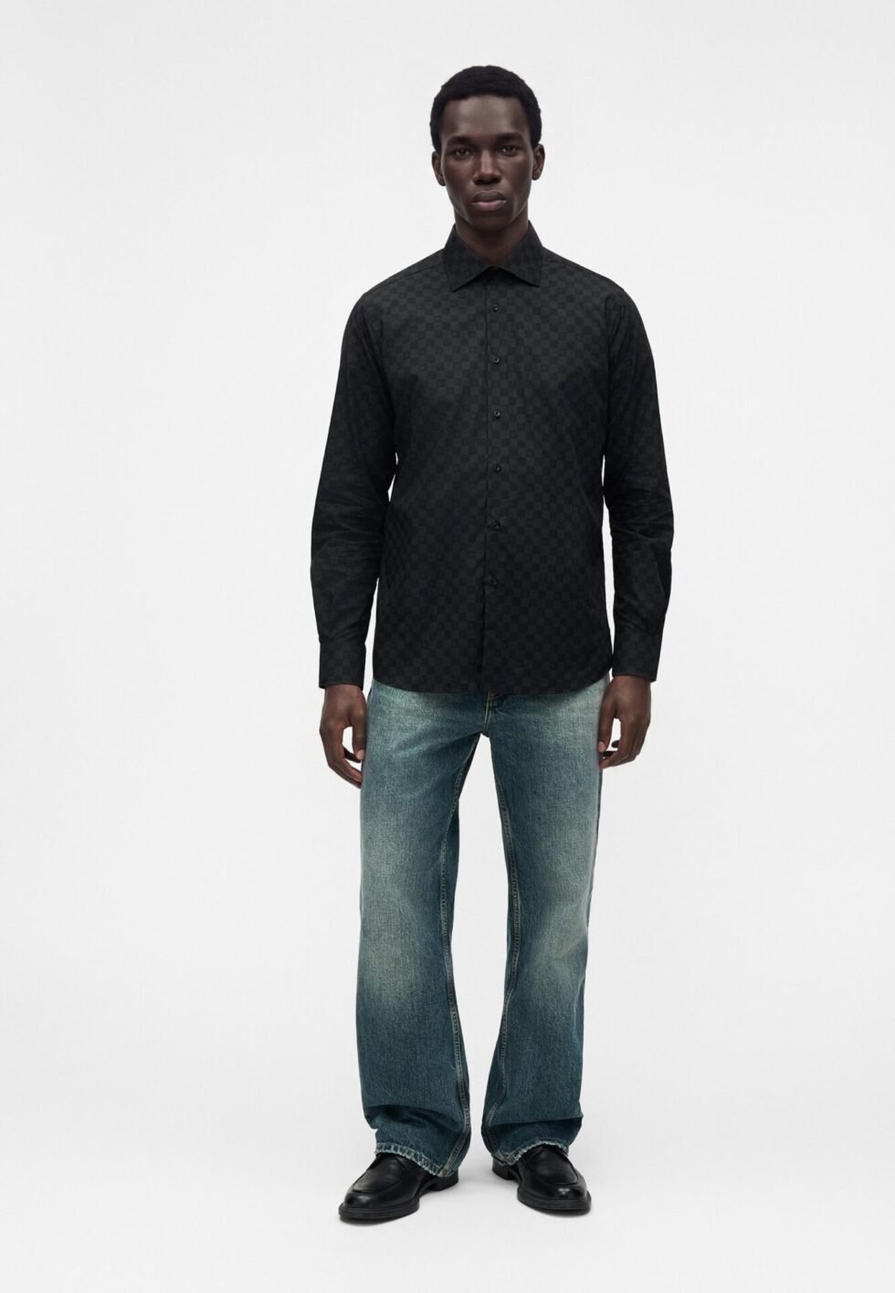 KARL LAGERFELD MODERN FIT SHIRT CHESS - Shirt - black