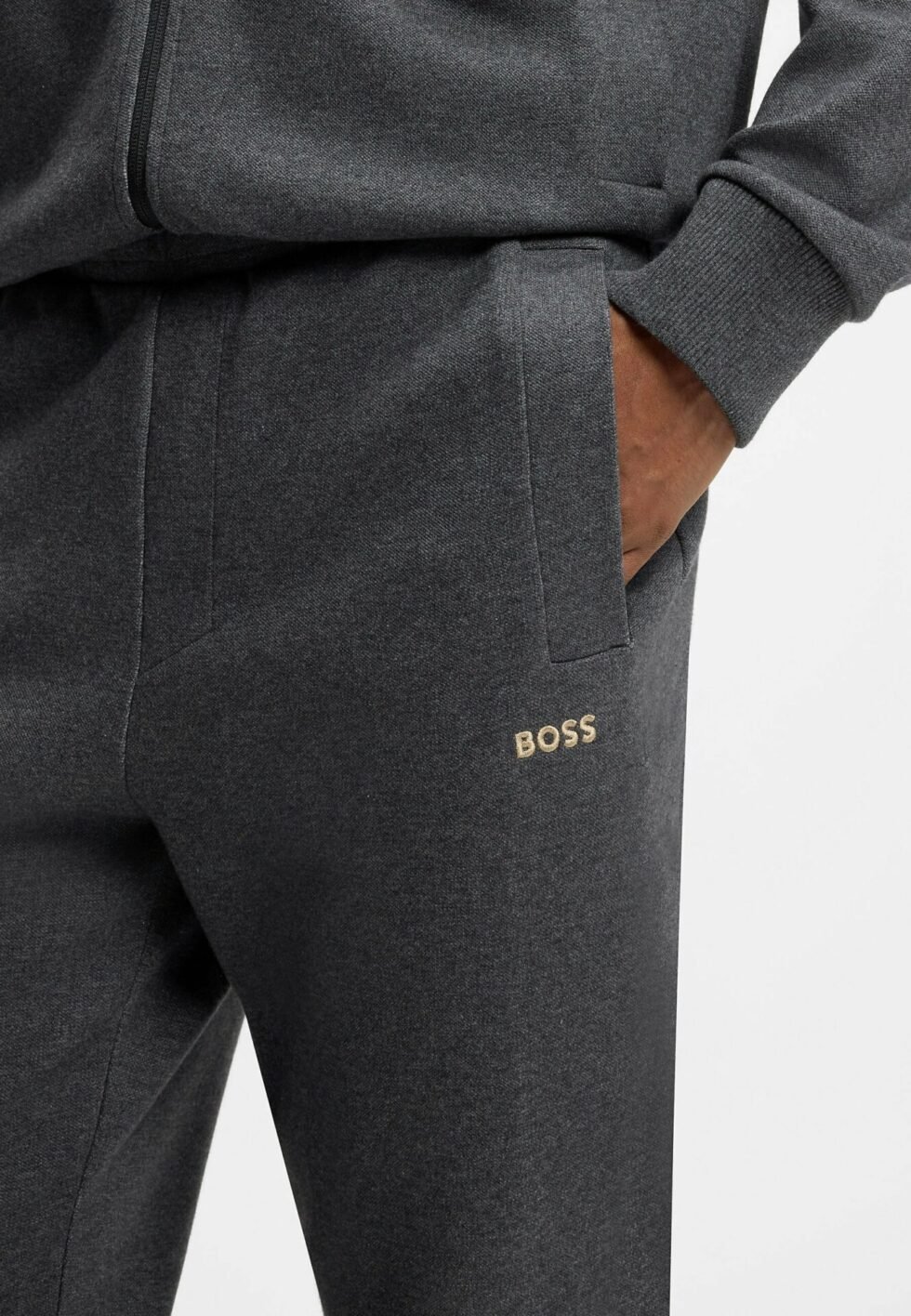 BOSS SW_TRACKSUIT SET - Tracksuit - charcoal