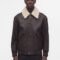 BOSS JOPEAK - Leather jacket - dark brown