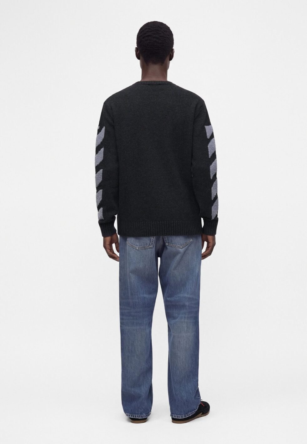 OFF-WHITE DIAG FUZZY CREWNECK - Jumper - antracite