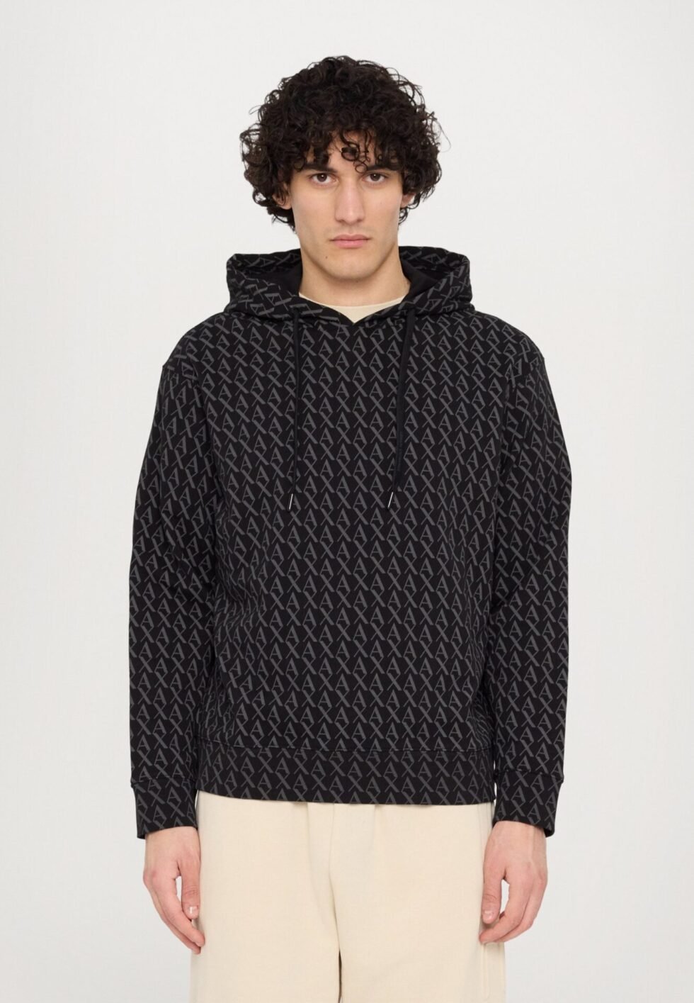 Armani Exchange AX LOGO HOODIE - Hoodie - black