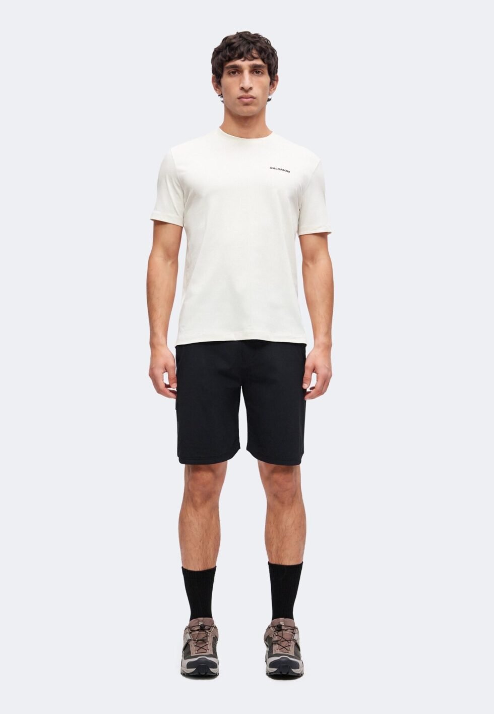 Salomon CHEST LOGO REGULAR TEE - Sports T-shirt - whisper white