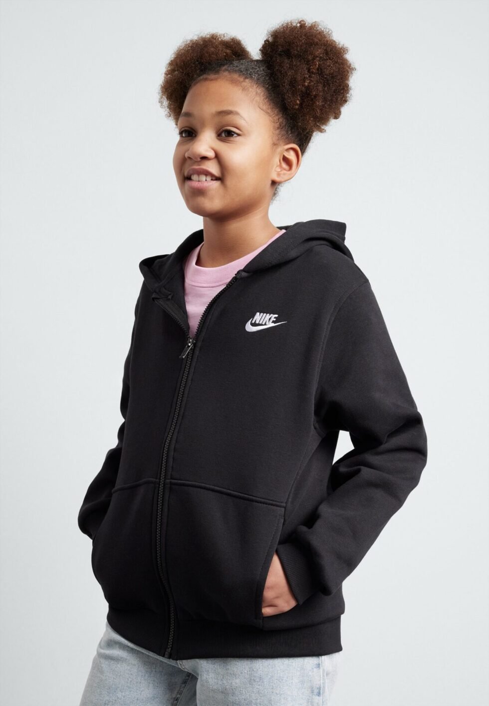 Nike Sportswear CLUB UNISEX - Zip-up sweatshirt - black/white