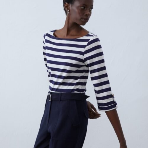 Anna Field by Zalando Long sleeved top - dark blue/white