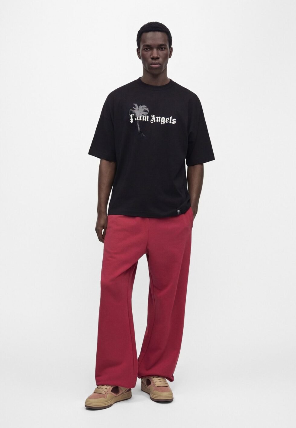 Palm Angels DRIFT LOOSE TEE - Print T-shirt - black/off-white