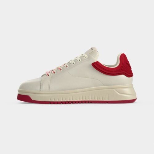 Emporio Armani ICON - Trainers - off white/cherry