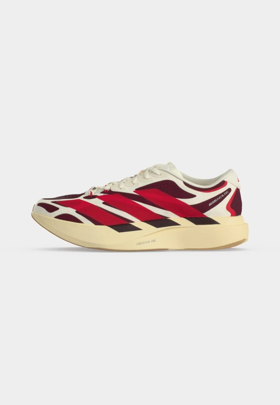 adidas Performance ADIZERO EVO SL EXO - Trainers - off white/better scarlet/maroon