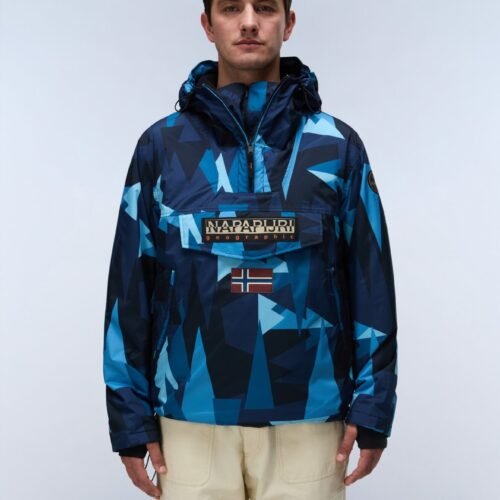 Napapijri RAINFOREST NEXT ALL OVER PRINT ANORAK - Windbreaker - medium blue