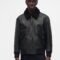 BOSS JOPEAK - Leather jacket - black