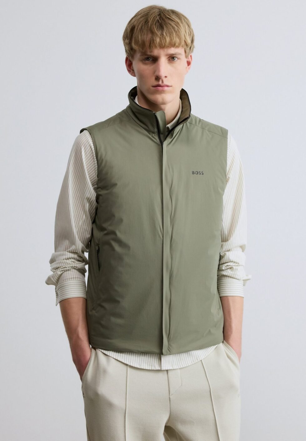 BOSS LITE X VEST - Waistcoat - dark beige