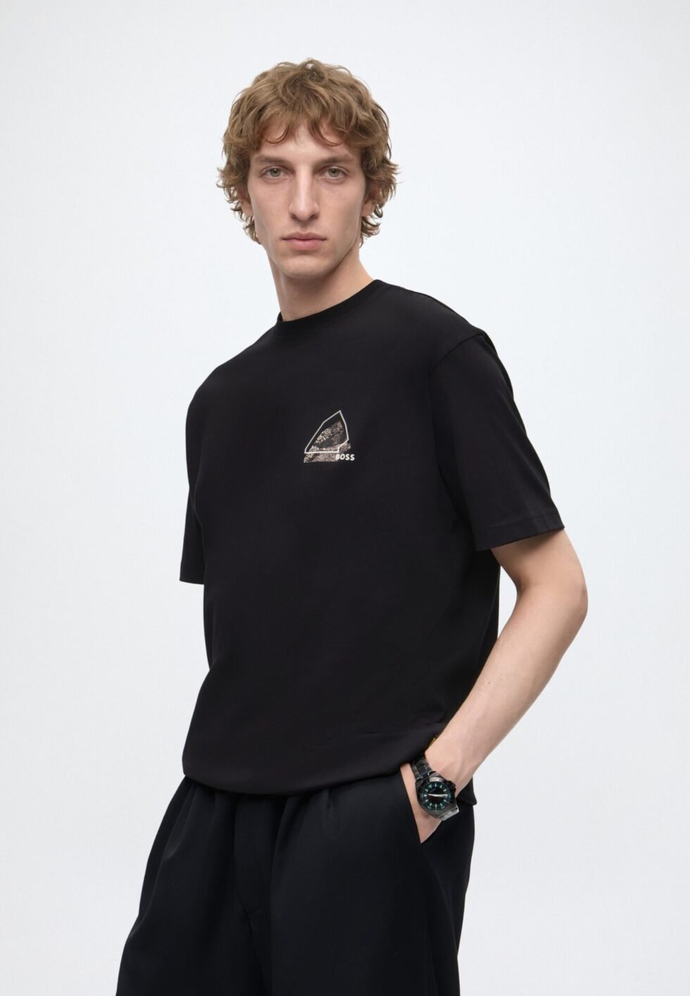 BOSS FRAME - Print T-shirt - black