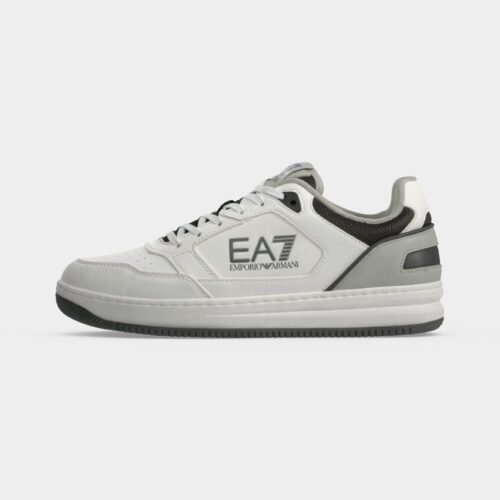 EA7 Emporio Armani SLASHER UNISEX - Trainers - white/gray violet/pewter