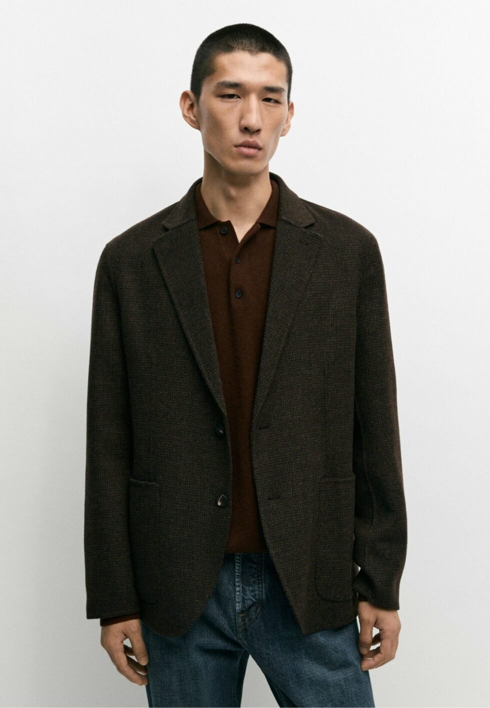 Massimo Dutti Blazer jacket - dark brown
