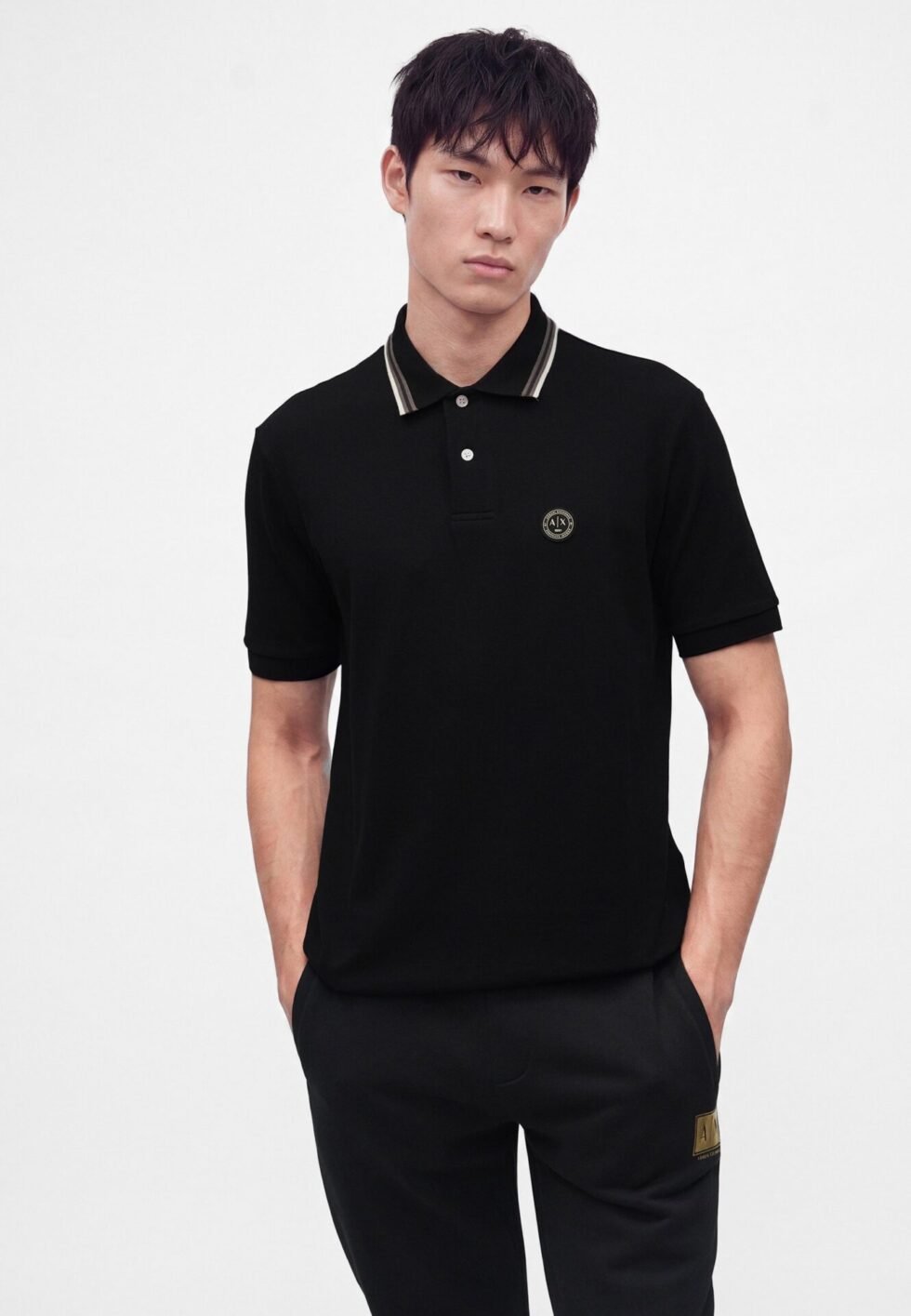 Armani Exchange REGULAR - Polo shirt - black