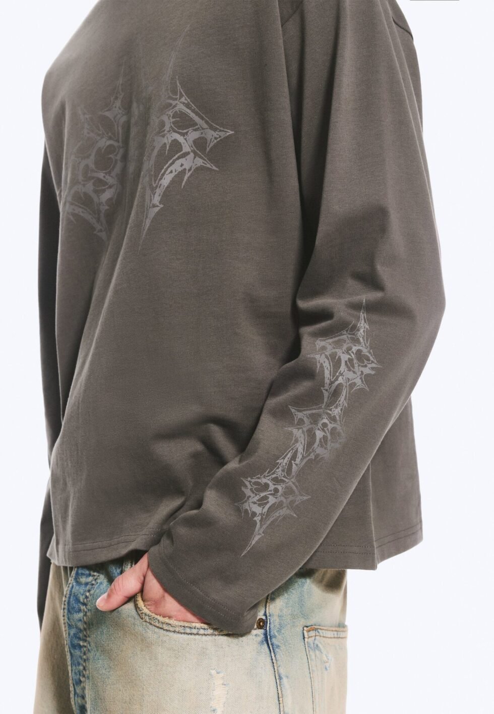 Weekday GRAPHIC - Long-sleeved top - dark grey