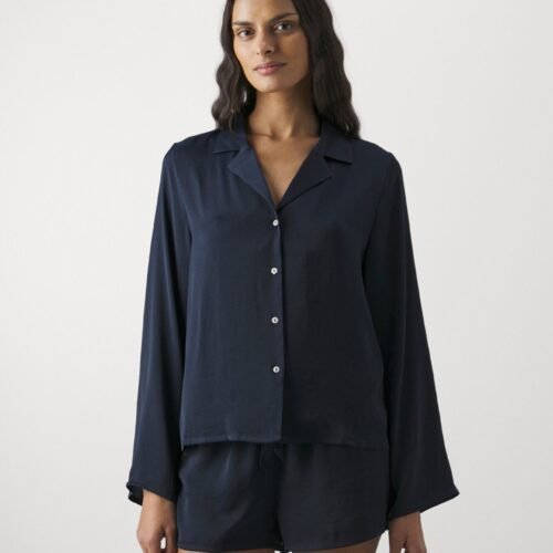 Anna Field by Zalando HAMMERED SATIN SET - Pyjama set - dark blue
