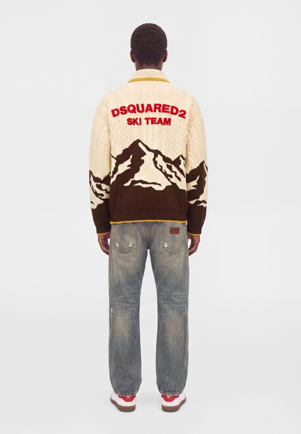 Dsquared2 ZIPPED KABAN - Cardigan - off-white/chocolate