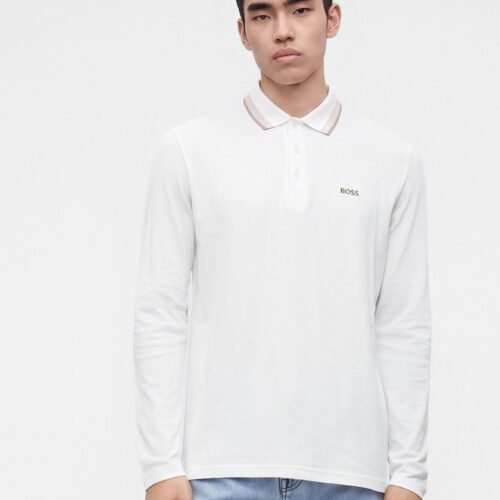 BOSS PLISY - Long-sleeved top - open white