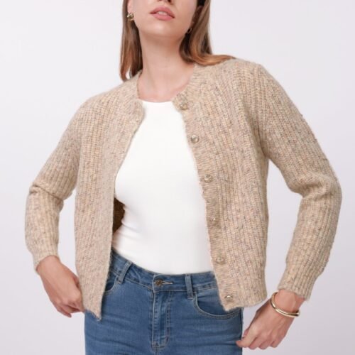 Anna Field by Zalando WOOL BLEND CHUNKY - Cardigan - cream heather