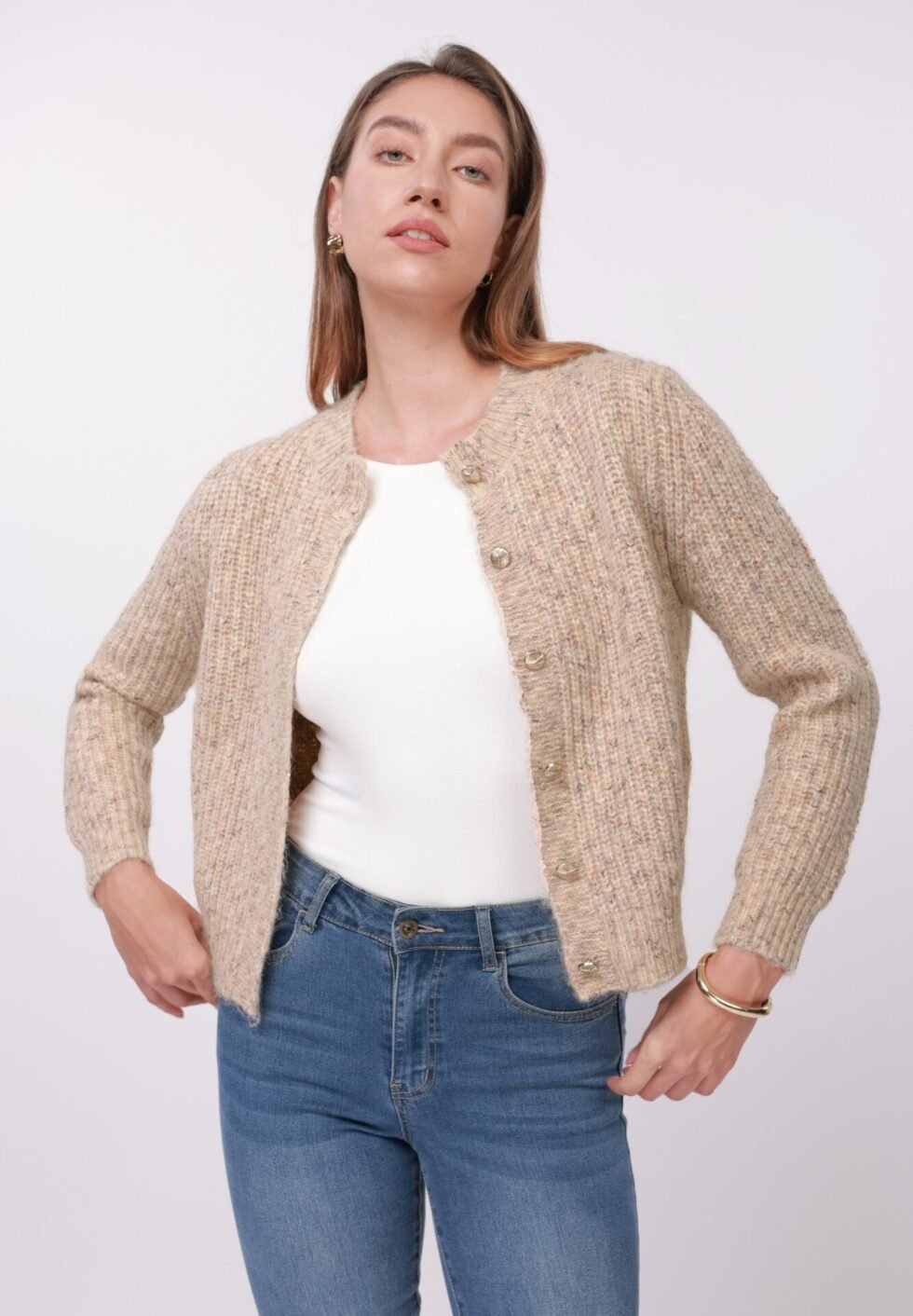 Anna Field by Zalando WOOL BLEND CHUNKY - Cardigan - cream heather