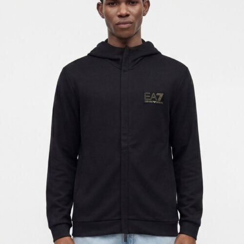 EA7 Emporio Armani TRAIN PREMIUM LABEL HOODIE - Light jacket - black
