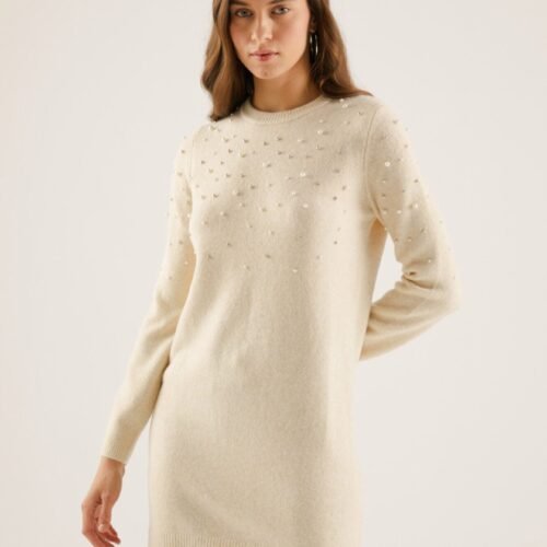 Anna Field by Zalando Jumper dress - mottled beige/silver