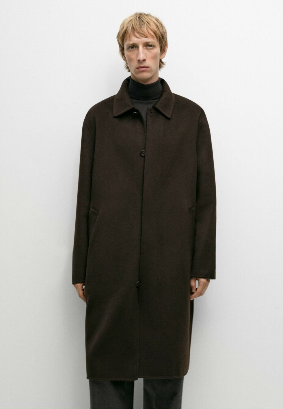 Massimo Dutti Classic coat - dark brown