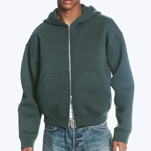 Weekday SIMON - Zip-up sweatshirt - dark green
