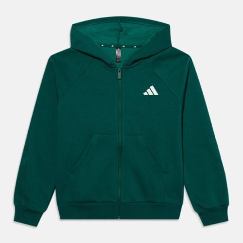 adidas Performance JUNIOR COLLEGE FULLZIP HOODIE - Zip-up sweatshirt - collegiate green/ivory