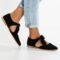 Anna Field by Zalando LEATHER - Ankle strap ballet pumps - black
