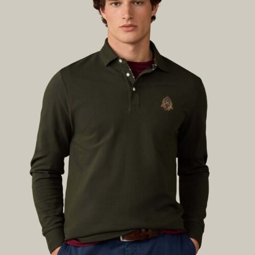 HACKETT LONDON POLO SHIRT HERITAGE CREST POLO LS - Polo shirt - hunter green
